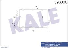 KLİMA KONDENSERİ ASTRA G-ZAFIRA 1.2 16V-1.4 16V-1.6 16V-1.8 16V-2.0 16V AL/AL 580x378x16