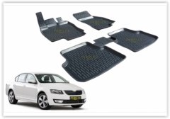 PASPAS 3D X-MAT HAVUZLU SKODA OCTAVIA 13 SİYAH