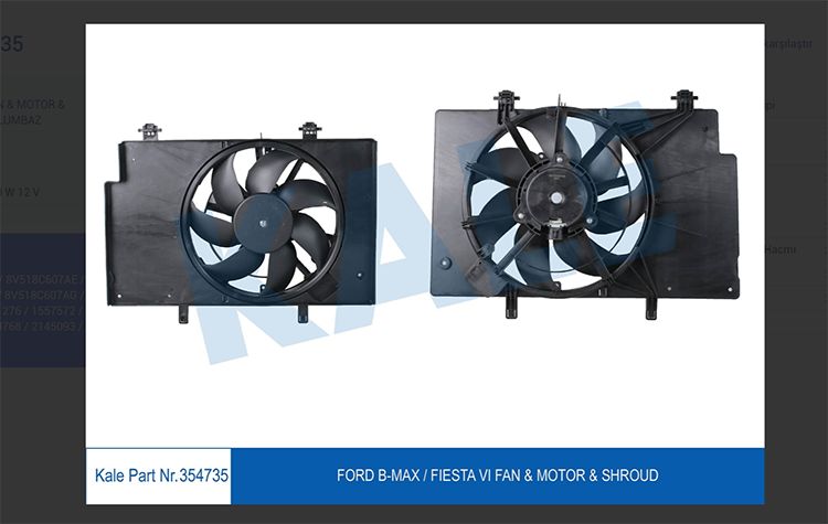 FAN MOTORU AC FIESTA VI 1.4-1.6 BENZINLI 1.4TDCI 1.5TDCI 1.6TDCI 08 B MAX 1.5TDCI 1.6TDCI 12