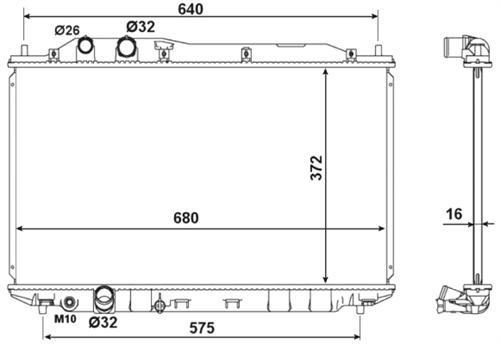 RADYATÖR BRAZİNG CIVIC SEDAN 06 375x668x16
