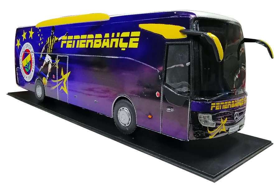 MAKET BOY:94-YÜKSEKLİK:29 CM 1:14 ÖLÇÜ MERCEDES TAKIM OTOBÜS FENERBAHÇE