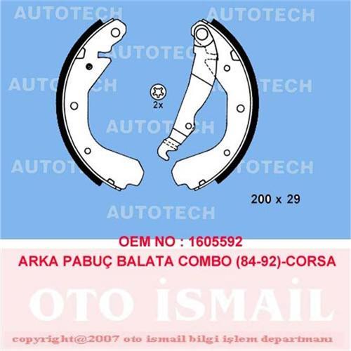 ARKA PABUÇ BALATA COMBO 84-92 -CORSA A 84-93 -KADETT 83-92 200x29 GS6214