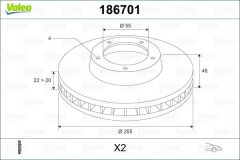 ÖN FREN AYNASI COROLLA 1.4 ie 16V 00-01 1.3 ie 16V 92-97 1.8 ie 16V 92-97 255x22x4DLxHAVALI