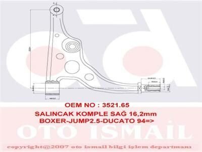 x SALINCAK KOMPLE SAĞ 16.2mm BOXER-JUMP2.5-DUCATO 94