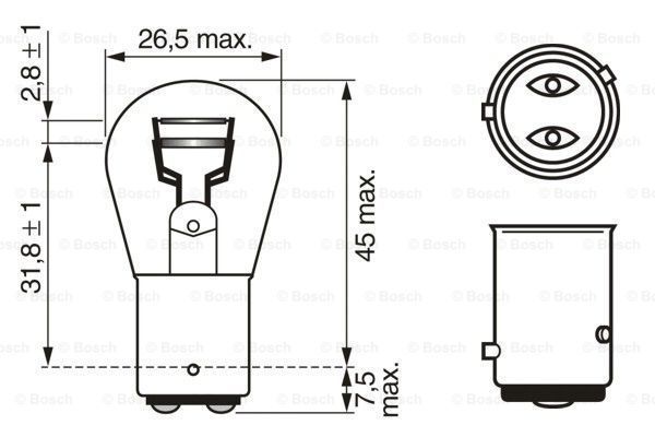 1987302936 AMPUL ECO 12V 1016 STOP ÇİFT DUY ŞAŞI TIRNAK P21/4W BAZ15d