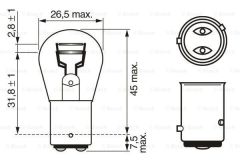 1987302936 AMPUL ECO 12V 1016 STOP ÇİFT DUY ŞAŞI TIRNAK P21/4W BAZ15d