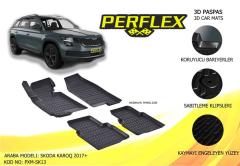 PERFLEX 3D X-MAT HAVUZLU PASPAS ÇEŞİTLERİ SİYAH SKODA KAROQ 2017 3D X-MAT 5 PCS