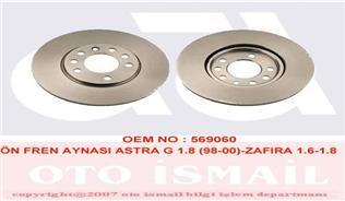 ÖN FREN AYNASI ASTRA G-H CORSA C 03 MERIVA 03 ZAFIRA 99 280x25x5DLxHAVALI