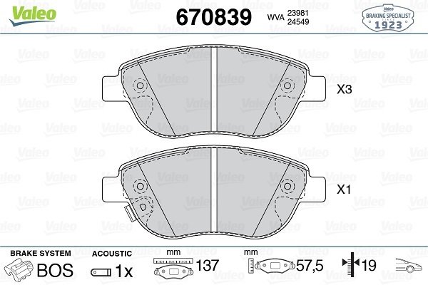 ÖN BALATA CORSA D BÜYÜK TİP 1.3 CDTI 07/06 FIAT 500L 12 0.9T 1.4 1.3D MTJ 1.6D MTJ