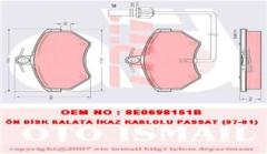 ÖN BALATA FİŞLİ KÜÇÜK TİP PASSAT-A4 97-04 GDB1366