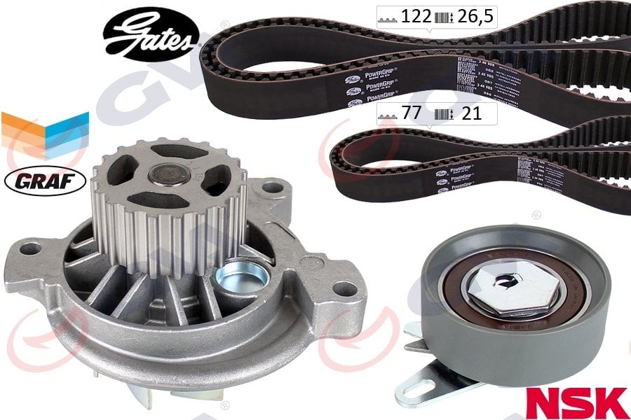 DEVİRDAİMLİ TRİGER SETİ 122x26.5 TRANSPORTER T4 2.4D 90-03 AJA K065323XS 2 KAYIŞ 1 GERGİ
