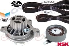 DEVİRDAİMLİ TRİGER SETİ 122x26.5 TRANSPORTER T4 2.4D 90-03 AJA K065323XS 2 KAYIŞ 1 GERGİ