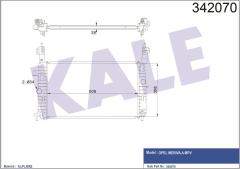 RADYATÖR MERIVA 1.4 16V Twinport-1.6-1.6 16V-1.8: AC KLİMASIZ MEK 607x366x29