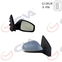 DIŞ DİKİZ AYNASI SAĞ MEGANE-FLUENCE 08 ELEKTRİKLİ ISITMALI SİNYALLİ KATLANIR ASTARLI KONVEKS 9 FİŞ VM-6138EBR