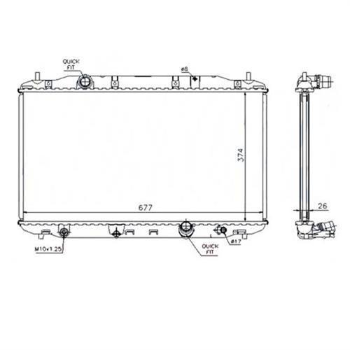 RADYATÖR CIVIC VIII HB 06 2.2CTDI MEK AC KLİMASIZ 671x374x27