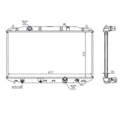 RADYATÖR CIVIC VIII HB 06 2.2CTDI MEK AC KLİMASIZ 671x374x27