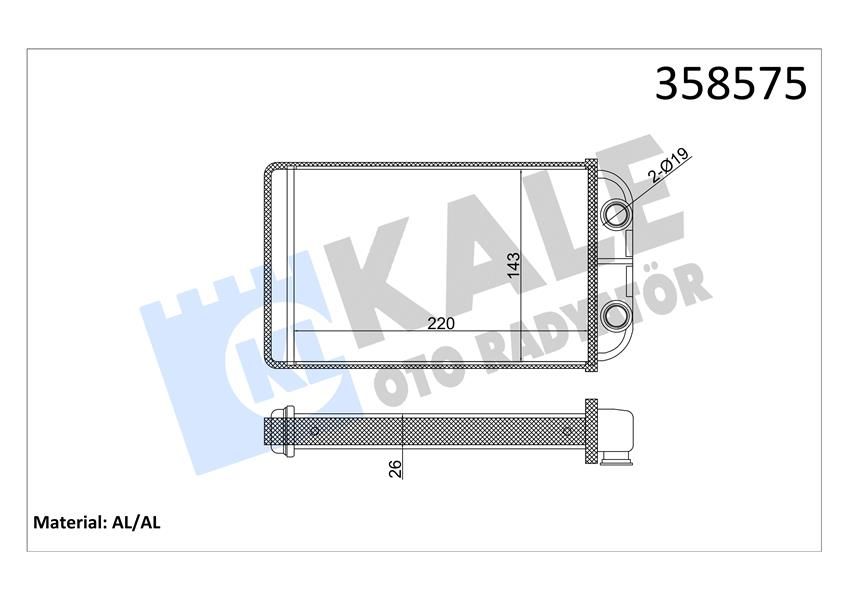 KALORİFER RADYATÖRÜ TOYOTA HILUX 2.4L 2L-T LN145 4x2 97-04 - ALEMİNYUM