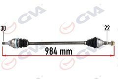 KOMPLE AKS SAĞ OPEL VECTRA C 1.6-1.8 02-08 984mm