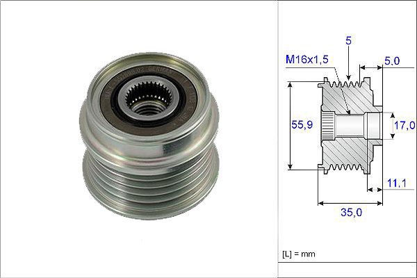 ALTERNATÖR KASNAĞI RULMANLI PASSAT 96-05 -A4 01-04 -A6 97-05 -SUPERB 1.6-1.8-19TDI