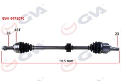 KOMPLE AKS SAĞ COROLLA E12 1.4 VVT-1 02-07 ABS Lİ 48DİŞ 915mm