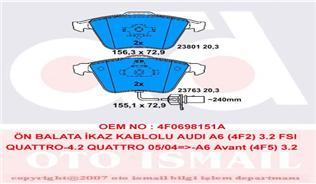 ÖN BALATA AUDI A6-A8 2.0 3.0 TDI 3.2 FSI 06 GDB1659-GDB1554