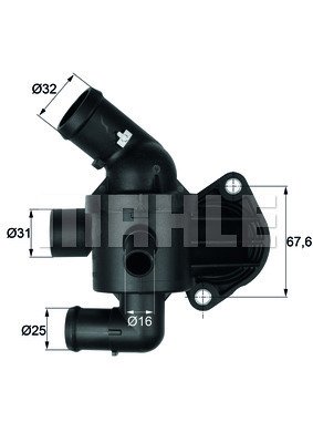 TERMOSTAT KOMPLE 92C POLO-GOLF6-JETTA-PASSAT-A3-CADDY 1.6 TDI CAYA-CAYB-CAYC-CAYE-CFHC 3 BAĞ.