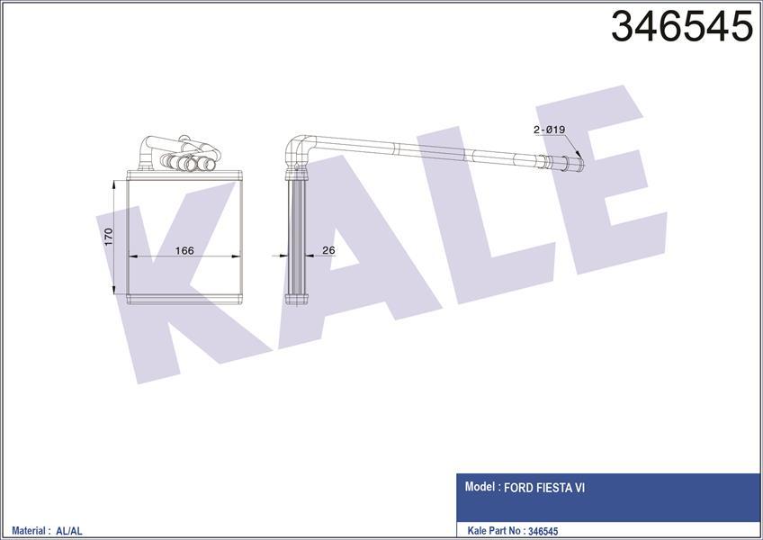 KALORIFER RADYATORU FIESTA CB1 08>12 VI 08> BRAZING