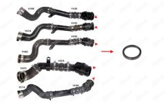 TURBO BORUSU CONTASI PLASTİK BORU HARİÇ OK İLE GÖSTERİLEN CONTA DACIA DUSTER HS 1.5 dCi 4x4 K9K 658-856-858-898 13-18