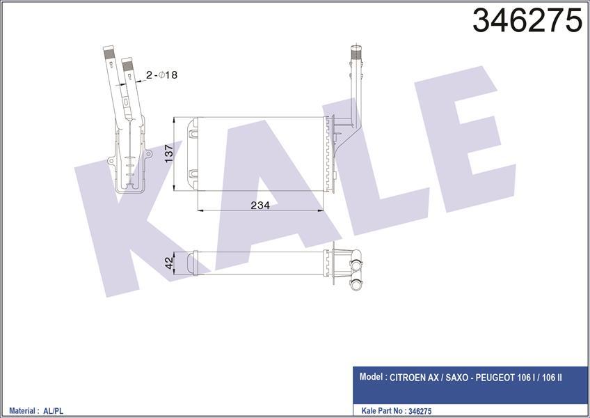 KALORİFER RADYATÖRÜ 106 91-96 SAXO 96-03 AX 91-96 234x138