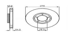 ÖN FREN DİSKİ TRANSİT 91-94 -TOURNEO 94-00 T15 270x24.1x5DLxHAVALI