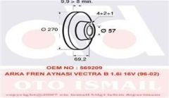 ARKA FREN AYNASI VECTRA B 96-02 270 x 10 x 4DL DOLU 90495268