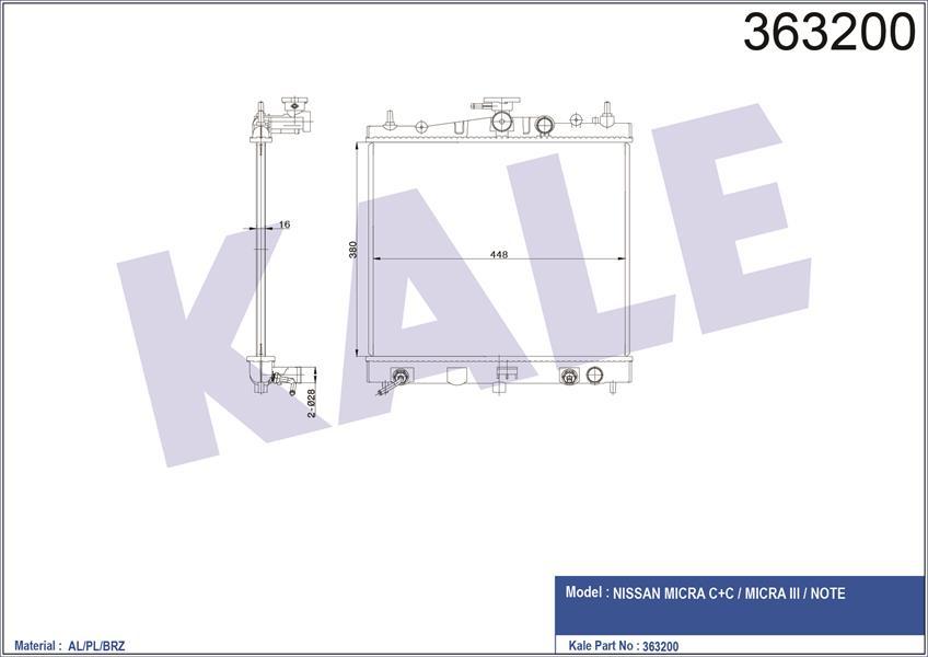 RADYATÖR NOTE-MICRA 3-MICRA C C AL/PL/BRZ 500x381x16