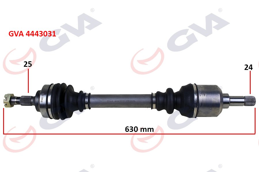 KOMPLE AKS SOL P307 00>08 PARTNER-BERLINGO 08> C4 04>11 1.4-1.6-2.0 HDI-VTI 25x24x630