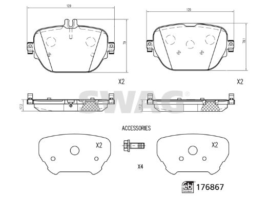 FREN BALATASI ARKA MERCEDES X290 C257 W213 C238 N293 X253 C253