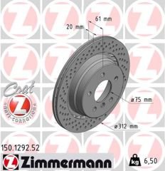 FREN DISKI ARKA SOL BMW M3 E36 KAPLAMALI DELIKLI