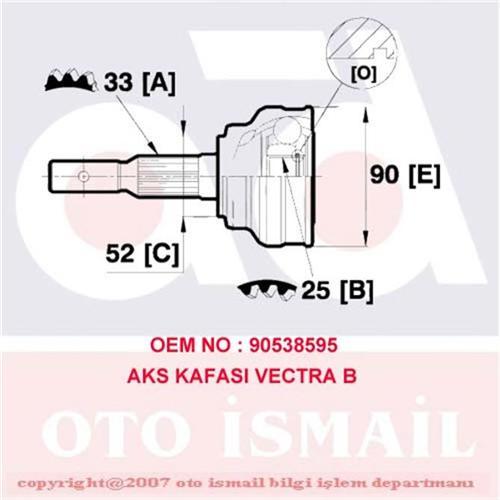 x AKS KAFASI DIŞ VECTRA B 15-0289