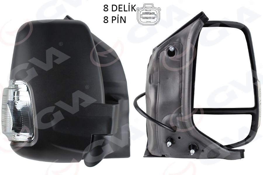 DIŞ DİKİZ AYNASI KISA KOL SAG ELEKT KATLANIR BEYAZ SİNYAL TRANSIT V363 14