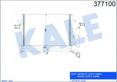 KLİMA KONDENSERİ CHEVROLET/DAEWOO LACETTI-NUBIRA AL/AL 622x407x16