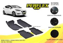 PERFLEX 3D X-MAT HAVUZLU PASPAS ÇEŞİTLERİ SİYAH NISSAN MICRA 2010-2017 3D X-MAT 5 PCS