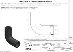 42mm x 52mm 10cm x 10cm DİRSEK HORTUMU SICAK ve SOĞUK SU KULLANIMI İÇİN