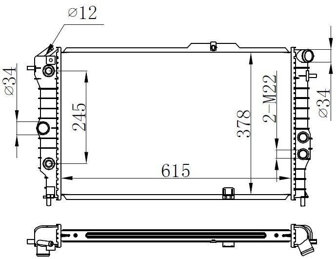 RADYATOR MECHANİCAL 617X377X34 VECTRA A - 1.4/1.6İ/1.8İ/2.0İ/1.7D 88- 630641