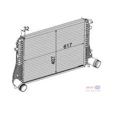 TURBO RADYATÖRÜ INTERCOOLER GOLF VI-JETTA-SCIROCCO-TOURAN-CADDY-OCTAVIA-A3-1.6-2.0 TDI 617x407x32