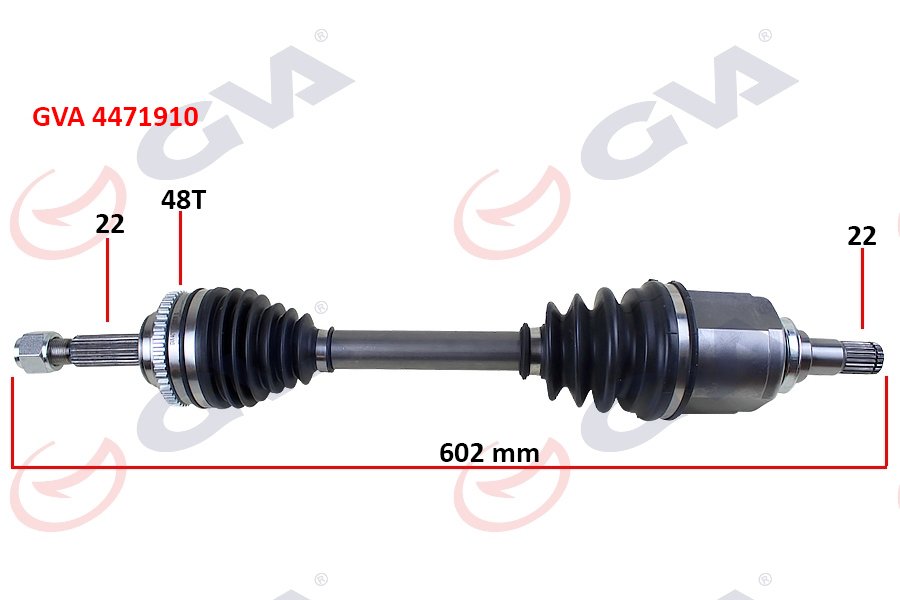 KOMPLE AKS SOL KALOS 1.4 16V-AVEO 1.4 16V 03-08 ABS Lİ 48DİŞ 602mm AUTO.
