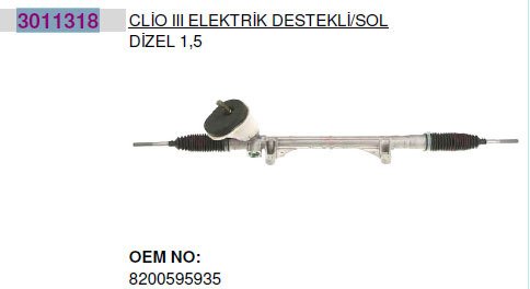 A0027307HT DİREKSİYON KUTUSU ELEKTRİKLİ ALÜM.JANT 16J CLIO 3 05 MODUS 04 MICRA 3 03 3011302