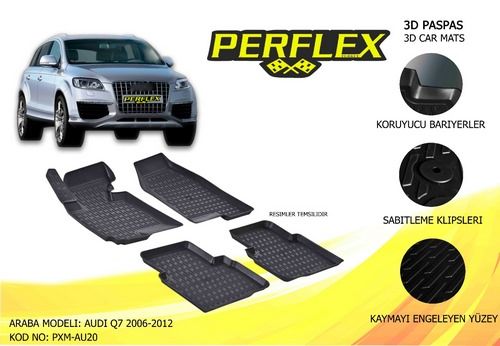 PASPAS 3D X-MAT HAVUZLU AUDI Q7 06 SİYAH