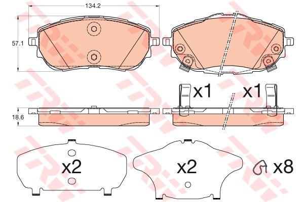 ÖN FREN BALATA TOYOTA AURIS. COROLLA 1.33L 1.6L 1NR-FE 1ZR-FAE NRE180 ZRE181 ZRE185 12- / 1.4L 1ND- FTV NDE180 12-