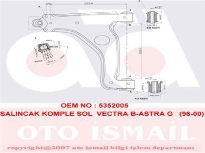 ALT SALINCAK KOMPLE SOL VECTRA B 95-02