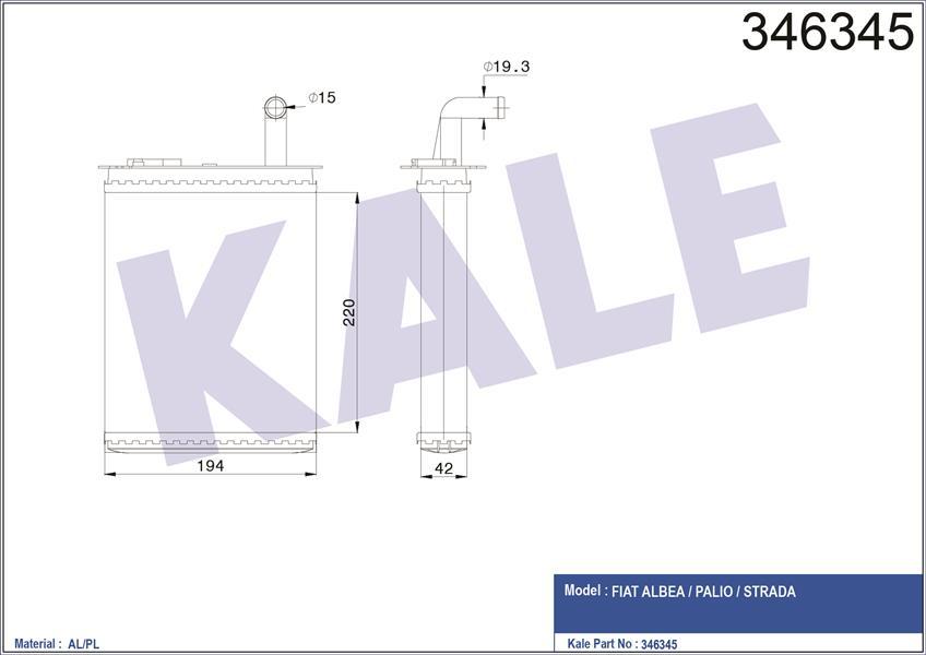 KALORİFER RADYATÖRÜ BRAZİNG PALIO MUSLUKLU 233x195x32
