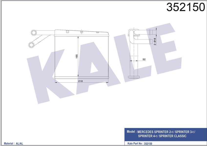 KALORIFER RADYATORU MERCEDES SPRINTER B901 B904 95 06