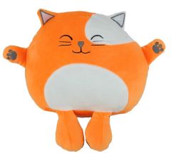 35 CM KEDİ YASTIK TURUNCU RENK PELUŞ